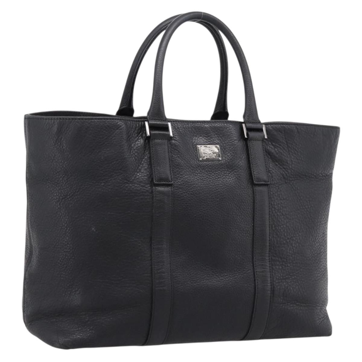 Burberry Black Label Leather, Black, Leather, Tote Bag