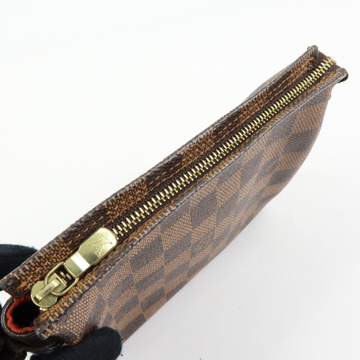 Louis Vuitton Trousse Make Up Damier, Brown, Canvas, Clutch