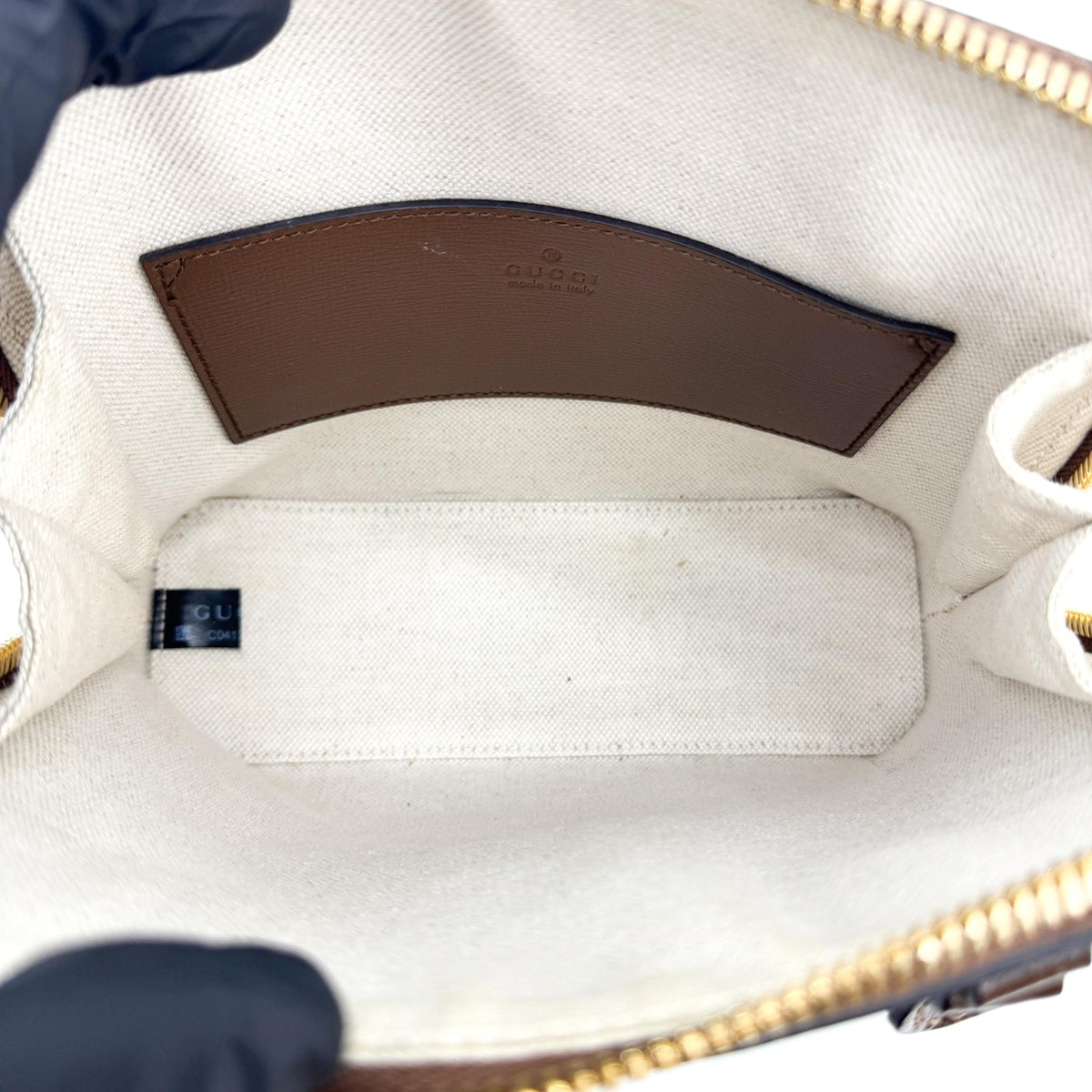 Gucci Horsebit 1955 Top Handle GG Coated Canvas with Leather, Brown, Canvas, Handbag