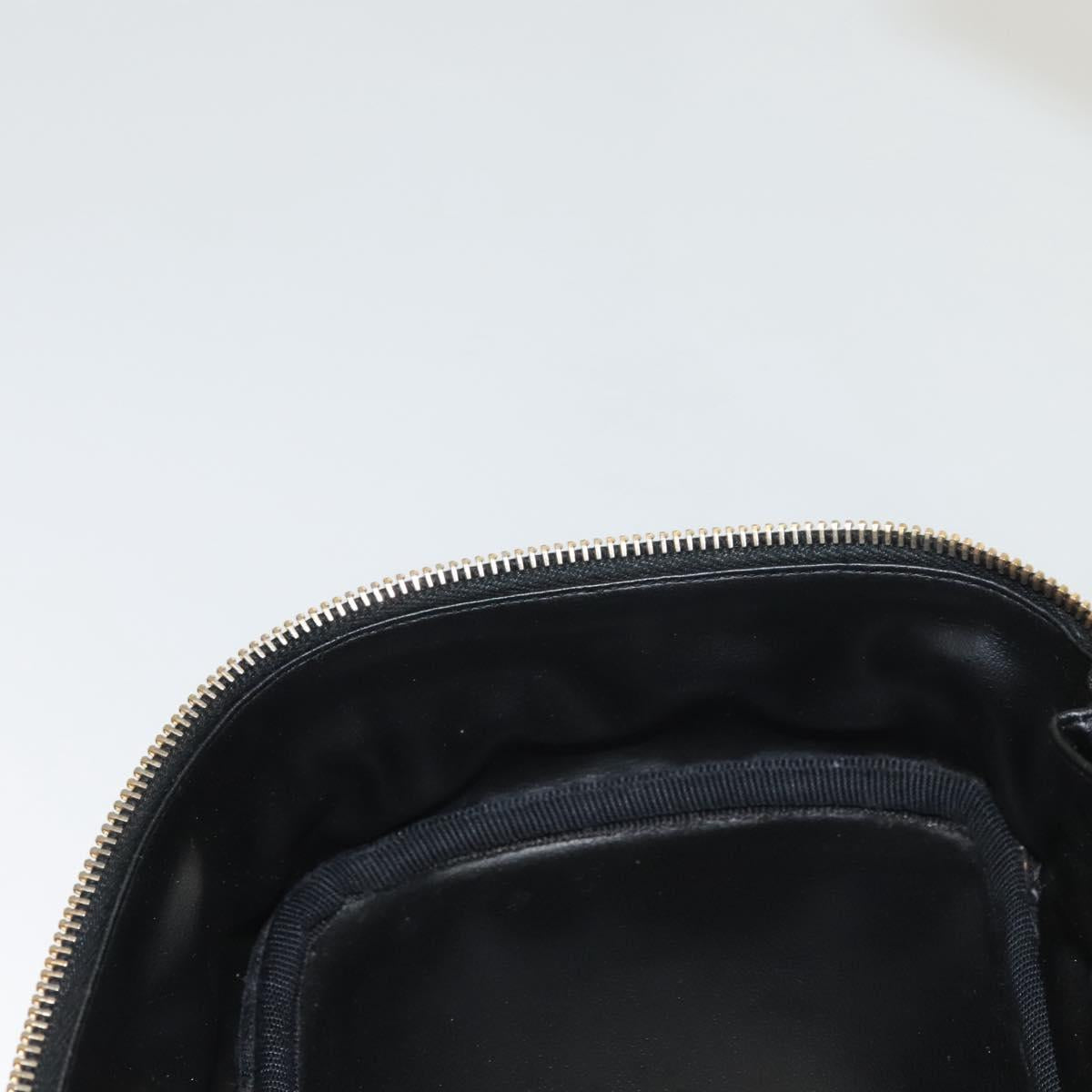 Chanel Vanity pouch Leather, BLACK, LEATHER, Handbag