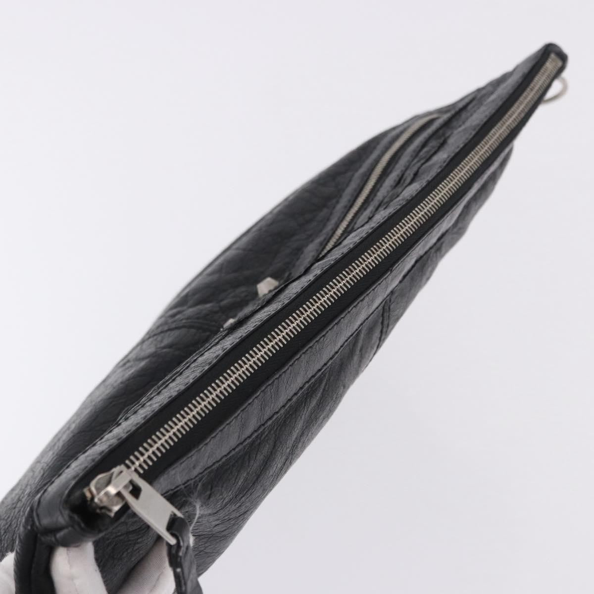 Balenciaga Classic City Clip Leather, Black, Leather, Clutch