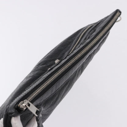Balenciaga Classic City Clip Leather, Black, Leather, Clutch