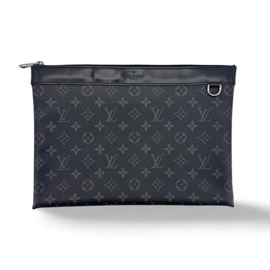 Louis Vuitton Discovery Pochette Monogram Eclipse Canvas, Black, Canvas, Clutch