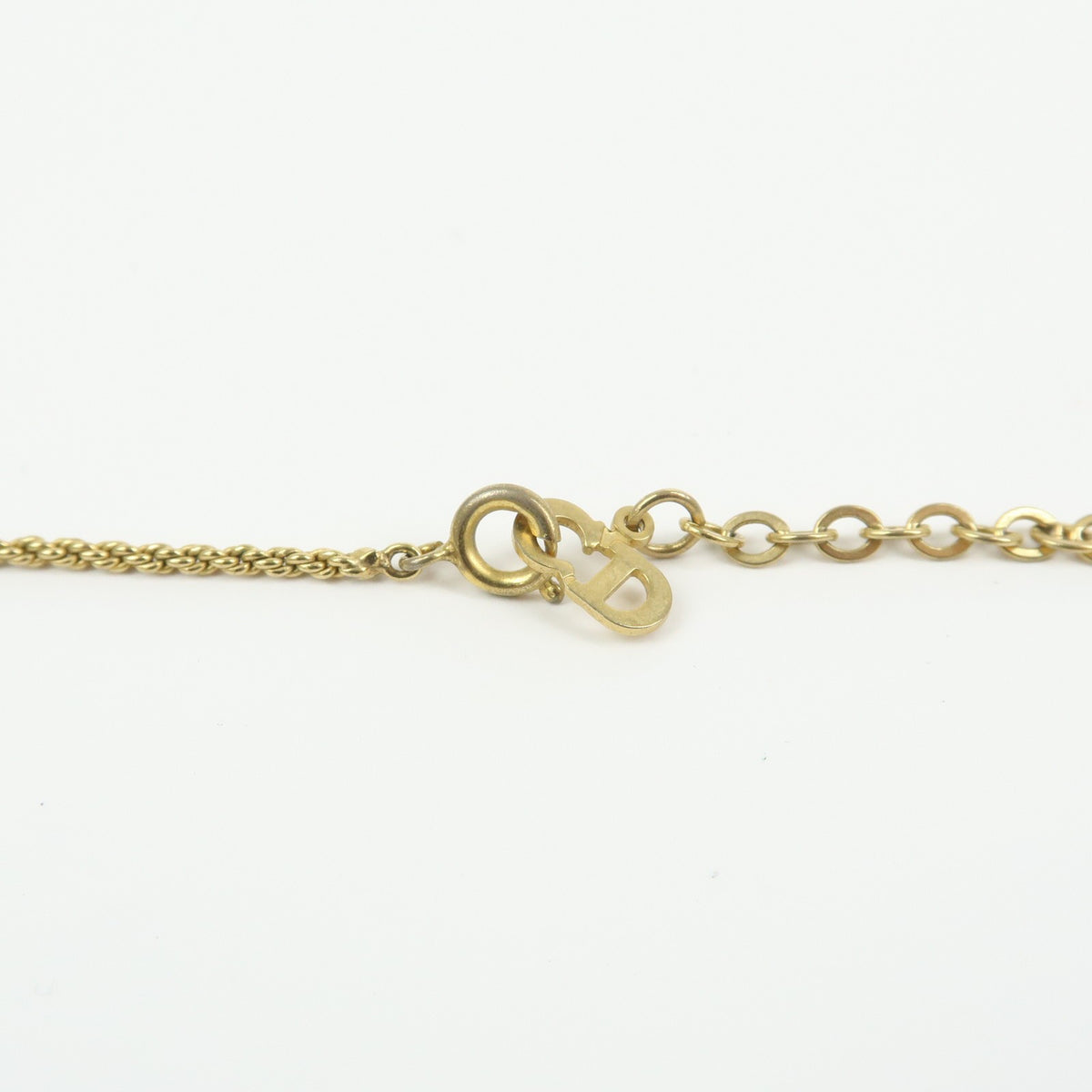 Christian Dior Vintage CD Pendant Metal with Crystals, Gold, Gold Plated, Necklace
