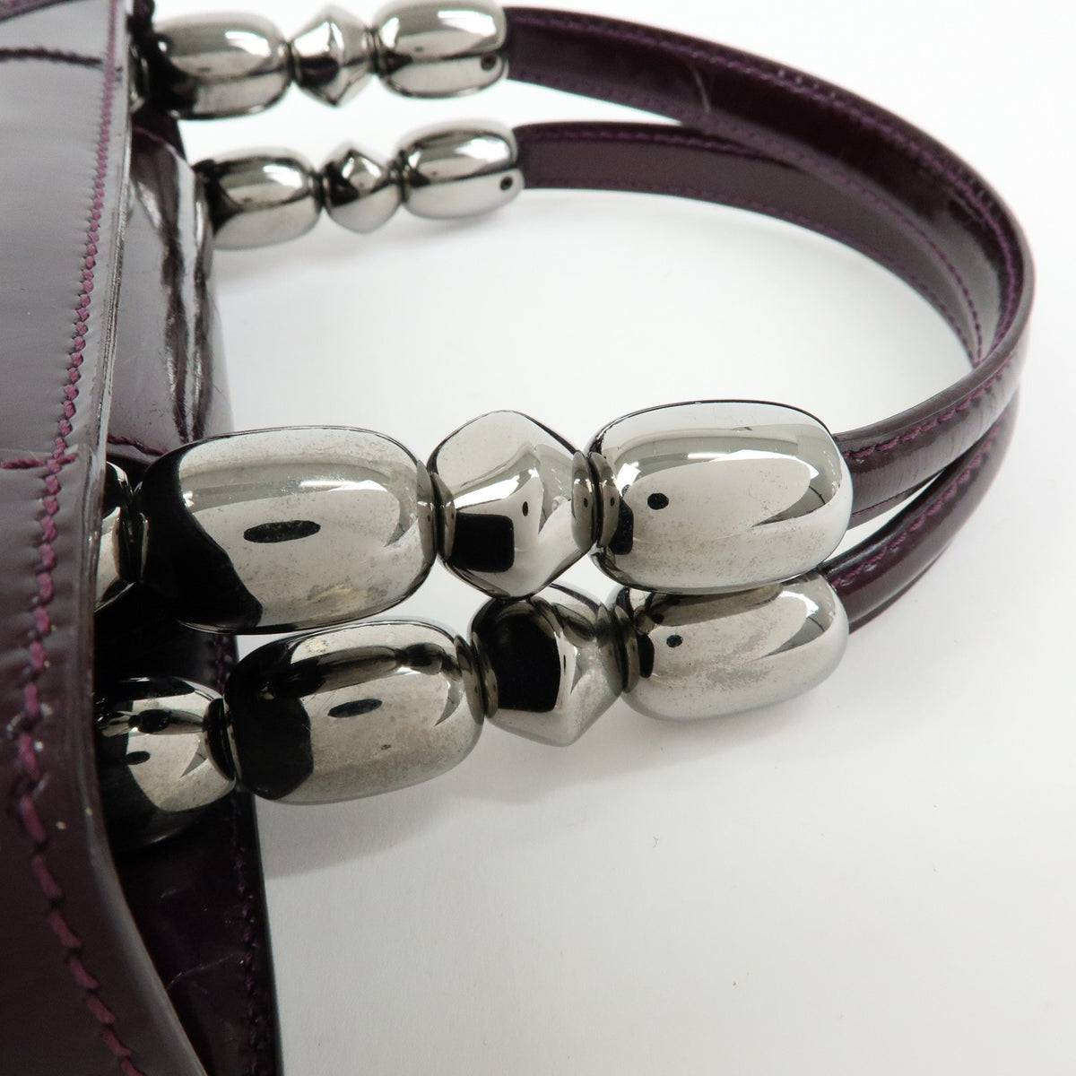 Christian Dior Handbag Leather, Purple, Patent Leather, Handbag