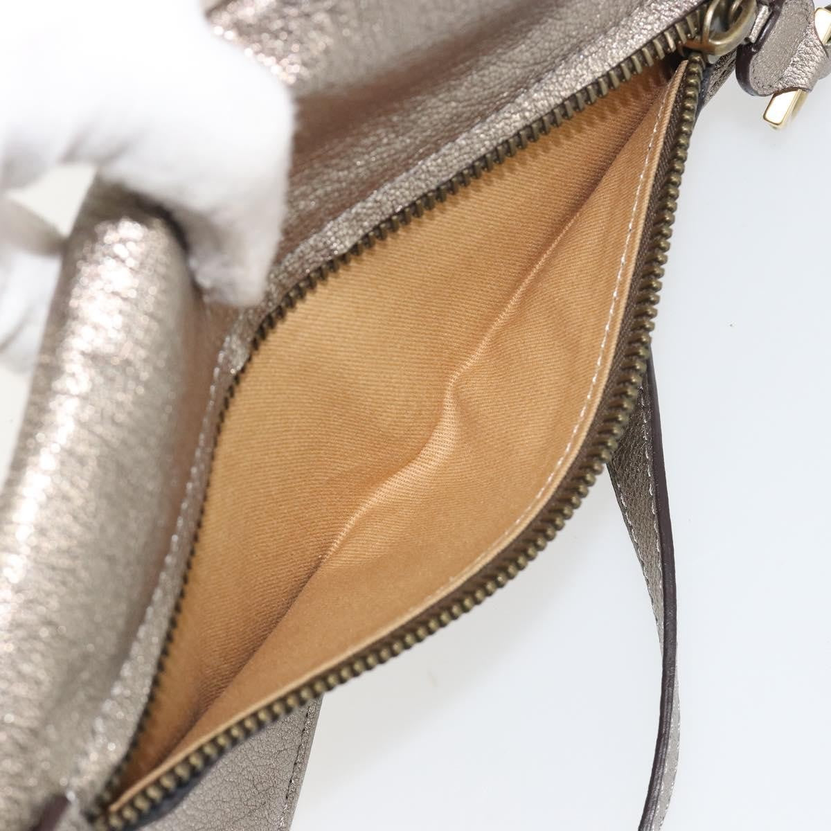 Salvatore Ferragamo Gancini Leather, Silver, Leather, Shoulder Bag
