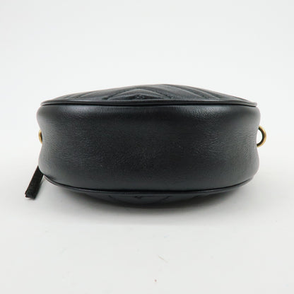 Gucci GG Marmont Round Matelasse Leather, Black, Leather, Shoulder Bag
