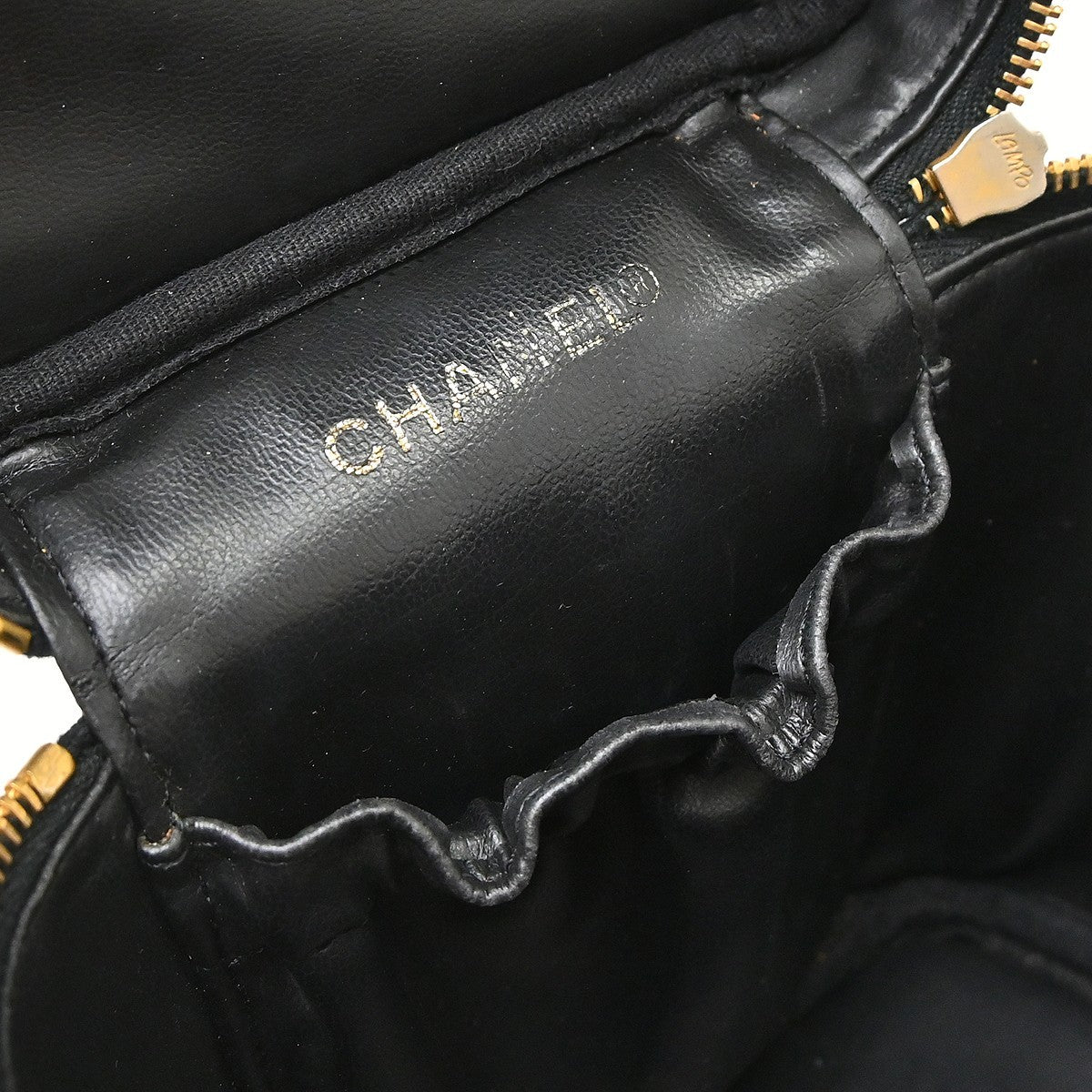 Chanel Vintage Timeless Cosmetic Case Caviar, Black, Leather, Handbag