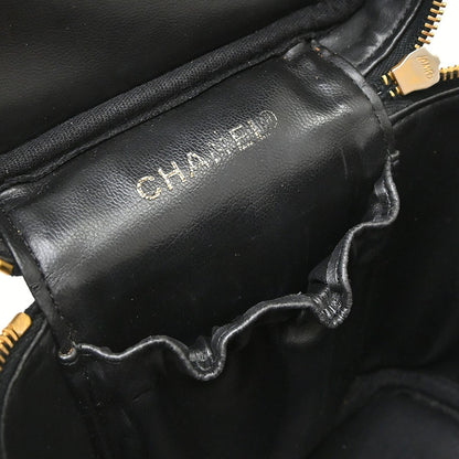Chanel Vintage Timeless Cosmetic Case Caviar, Black, Leather, Handbag