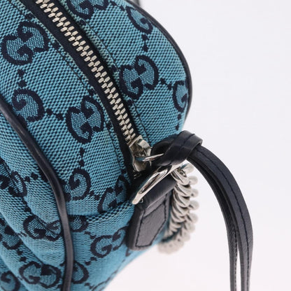 Gucci GG Marmont Multicolor Diagonal Quilted GG Canvas, Blue, Canvas, Shoulder Bag