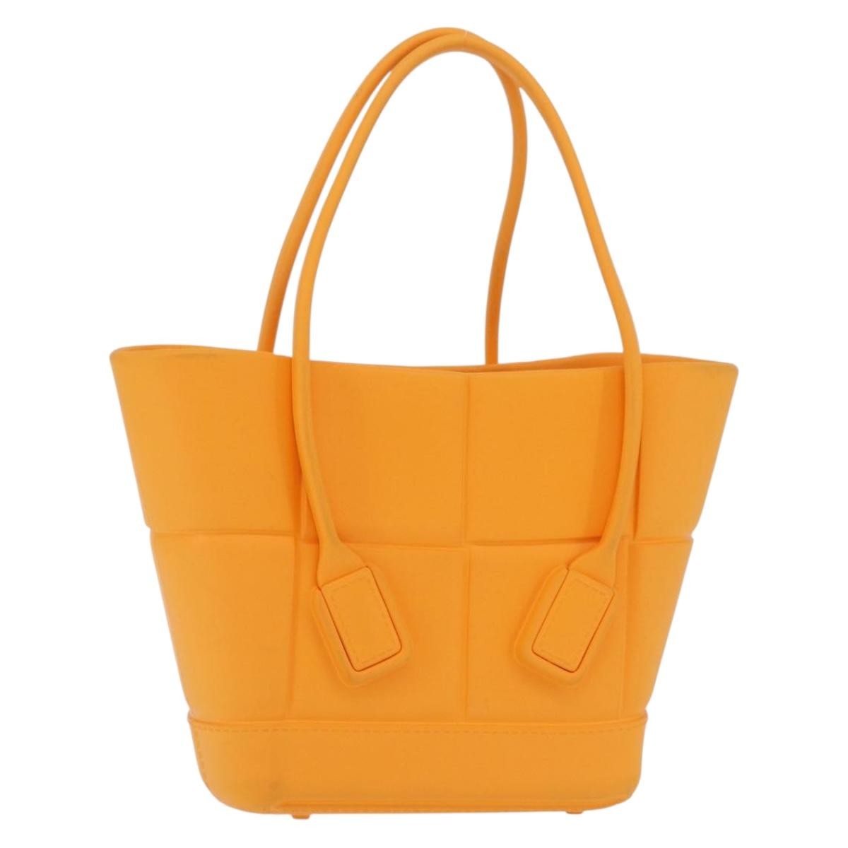 Bottega Veneta Arco Rubber, Orange, Rubber, Tote Bag