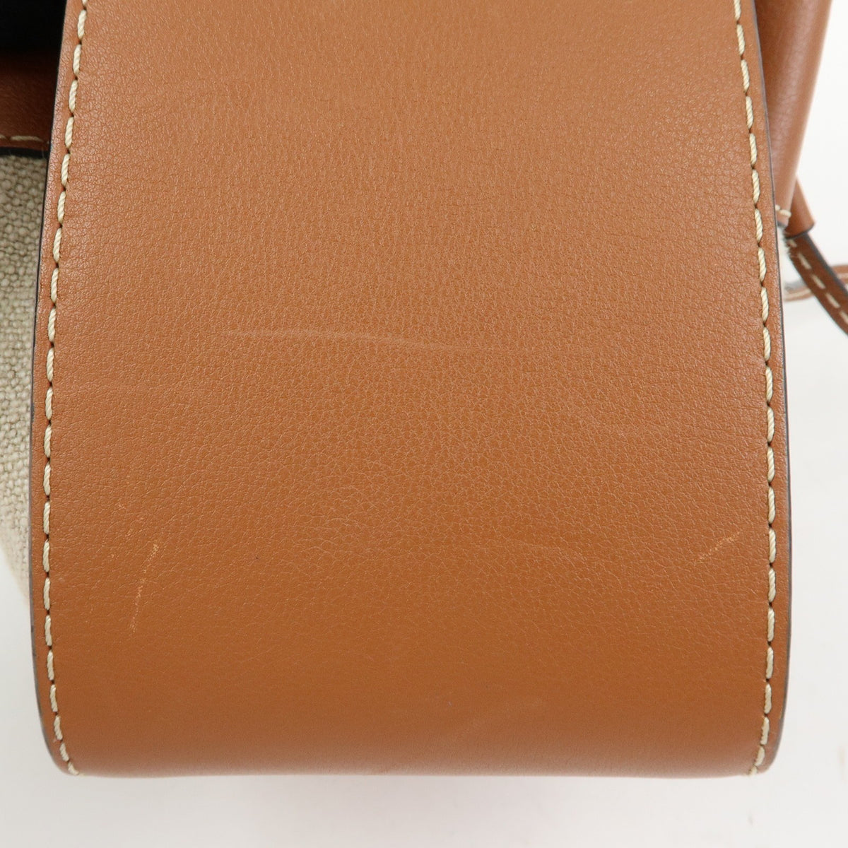 Loewe Hammock Leather and Canvas, Brown, Leather, Handbag