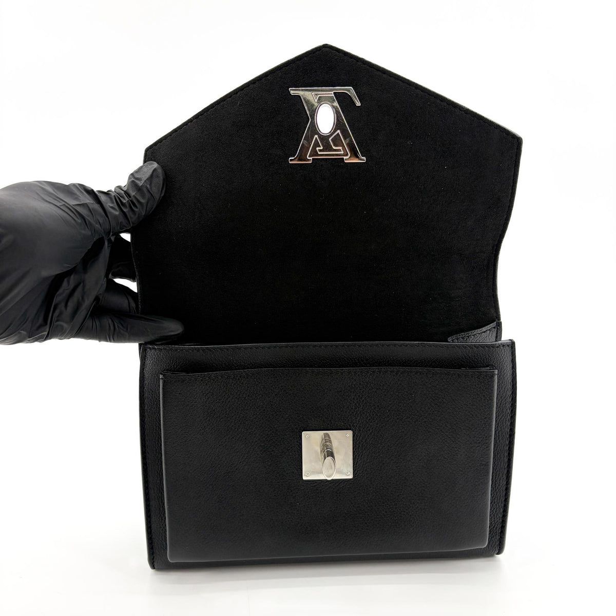 Louis Vuitton Mylockme Monochrome Leather, Black, Leather, Handbag