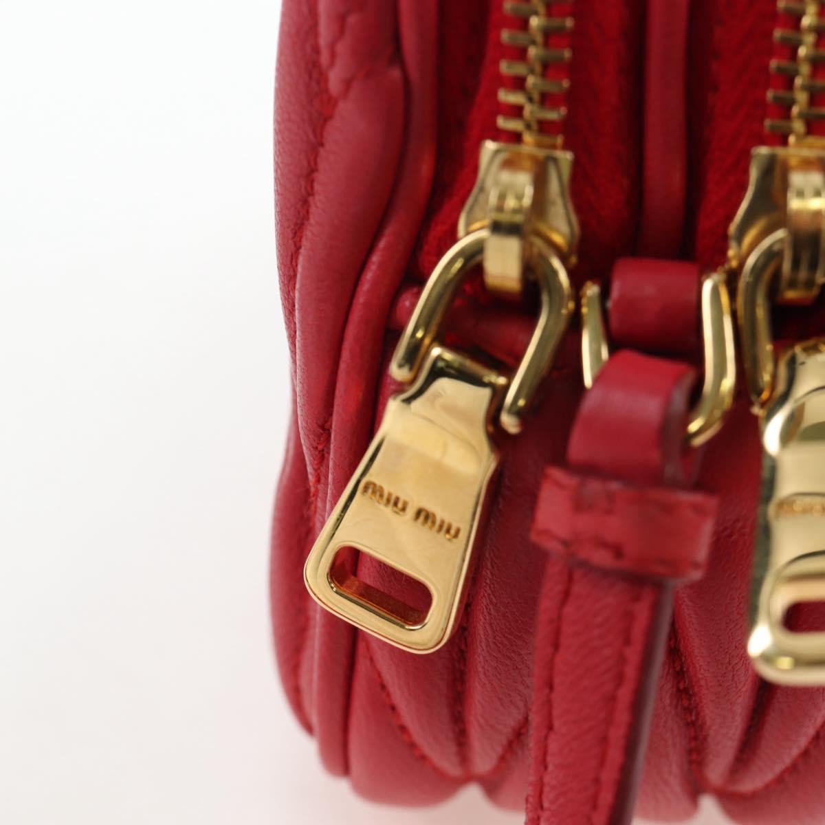 Miu Miu Tech Matelasse Leather, Red, Leather, Crossbody Bag