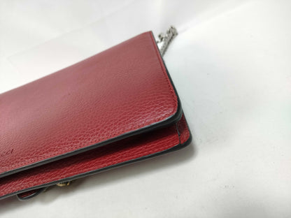 Gucci Dionysus Chain Leather, Red, Leather, Shoulder Bag