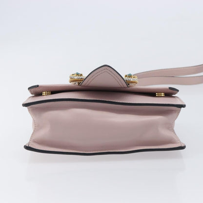 Miu Miu Madras Crystal Flap Leather, Pink, Leather, Crossbody Bag