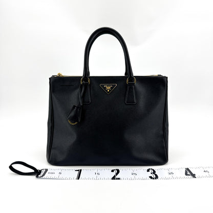 Prada Galliera Saffiano Leather, Black, Leather, Handbag