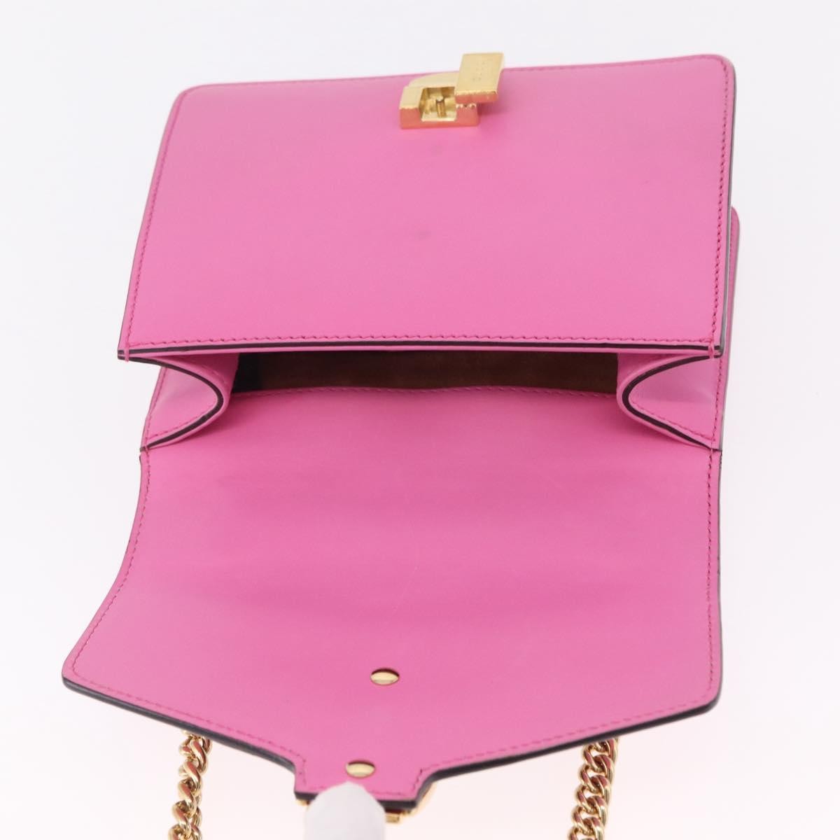 Gucci Sylvie Chain Leather, Pink, Leather, Shoulder Bag