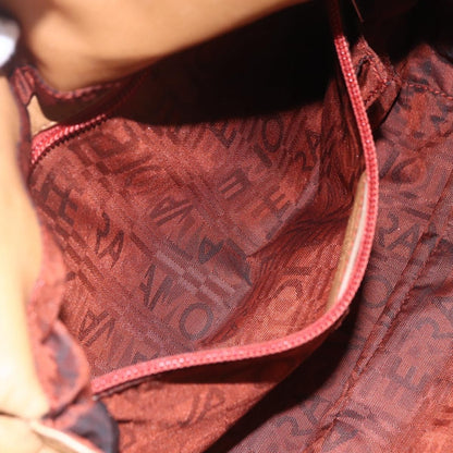 Salvatore Ferragamo Gancini Leather, Brown, Leather, Shoulder Bag
