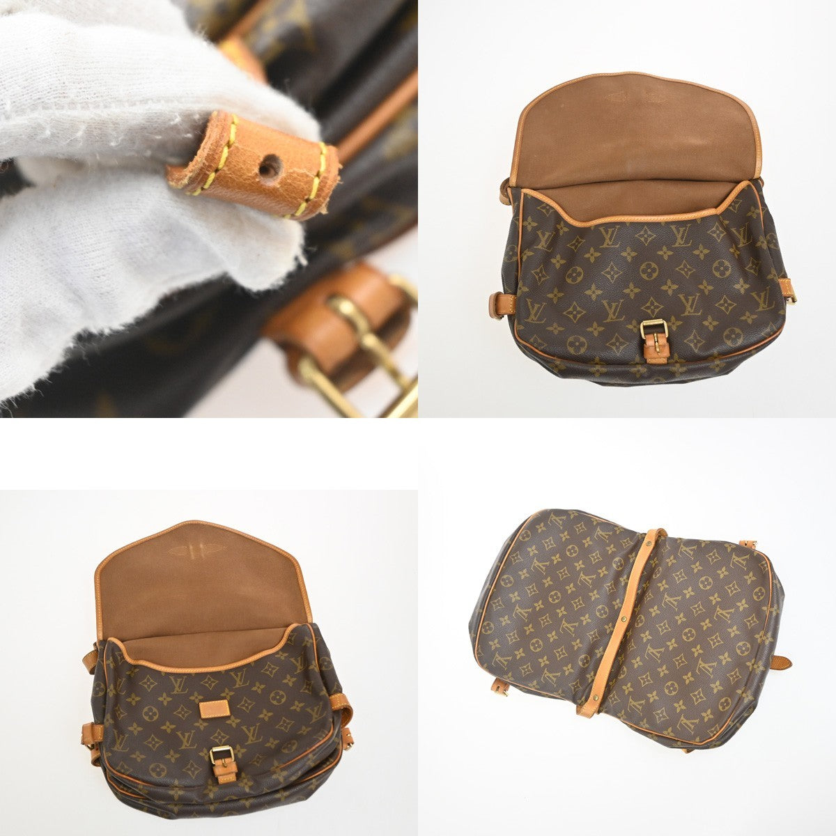 Louis Vuitton Saumur Monogram, Brown, Leather, Shoulder Bag