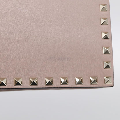 Valentino Garavani Rockstud Flap Clutch Leather, Beige, Leather, Clutch