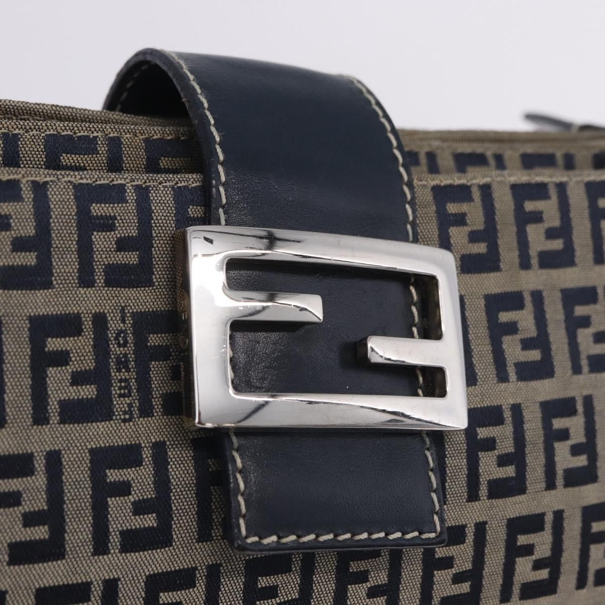 Fendi Baguette Zucca Canvas, Navy, Canvas, Handbag