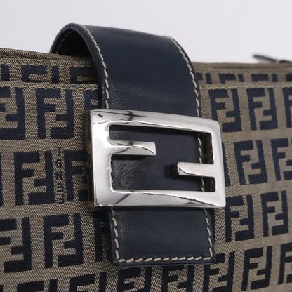 Fendi Baguette Zucca Canvas, Navy, Canvas, Handbag