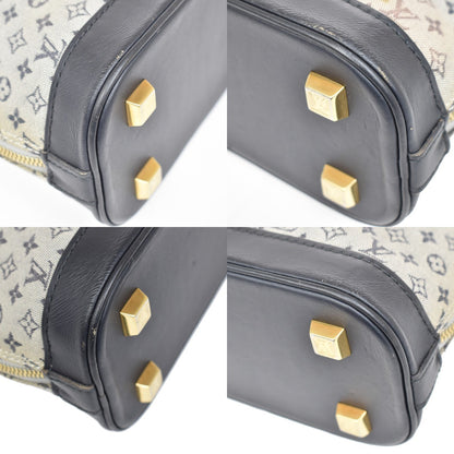Louis Vuitton Alma Mini Lin, Blue, Canvas, Handbag