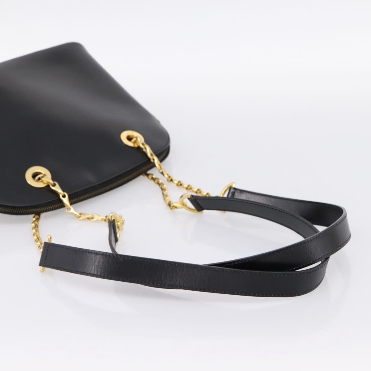 Celine Shoulder Leather, Black, Leather, Shoulder Bag