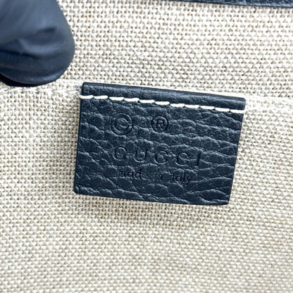 Gucci Interlocking Leather, Black, Leather, Shoulder Bag