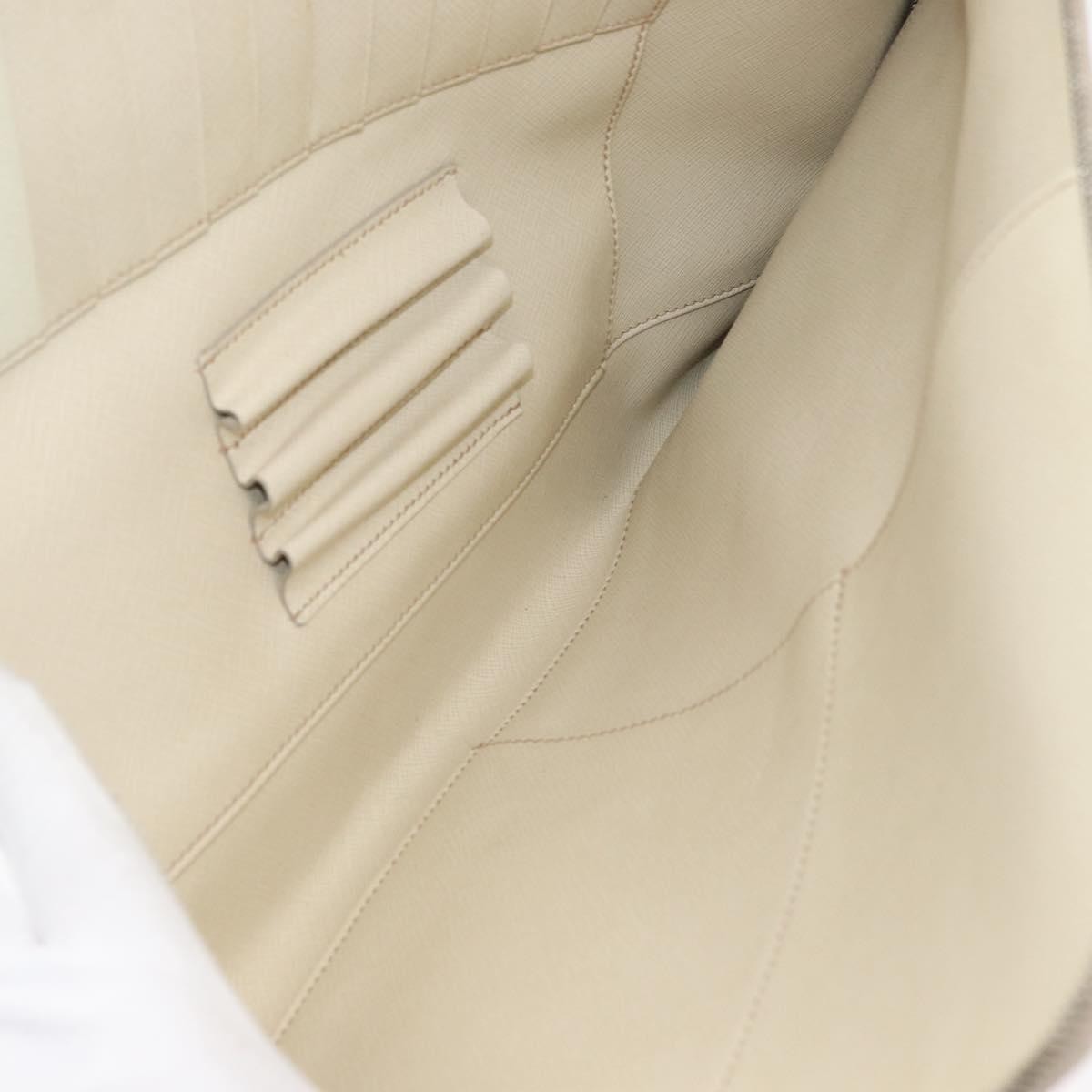Prada Convertible Travel Saffiano Leather, Beige, Leather, Briefcase