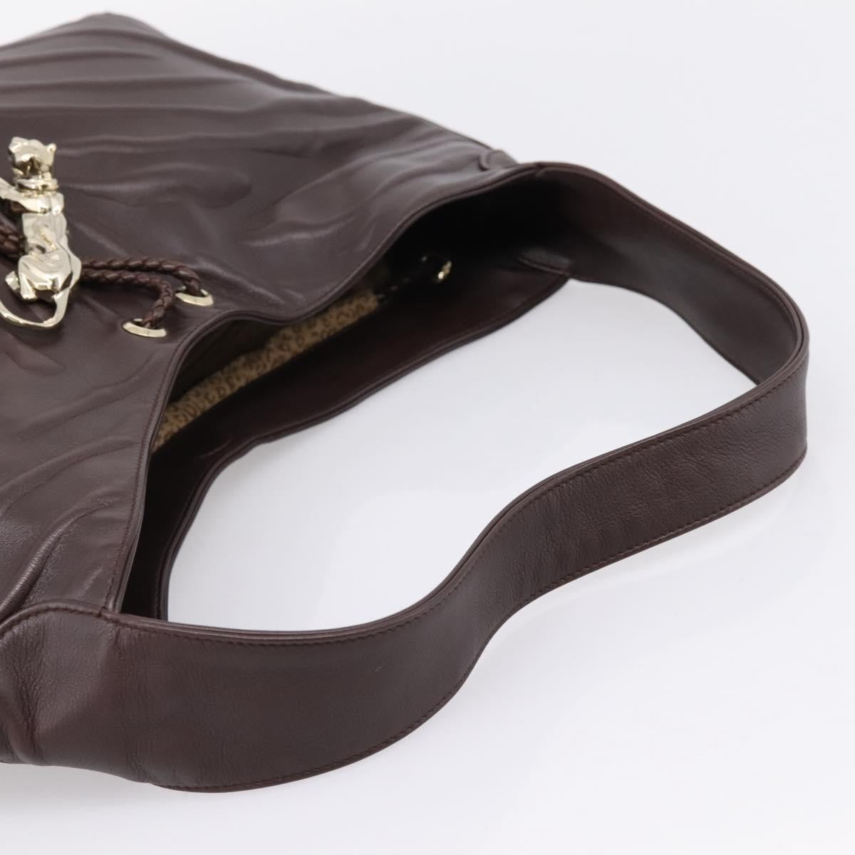 Cartier Panthère Shoulder Leather, Brown, Leather, Shoulder Bag