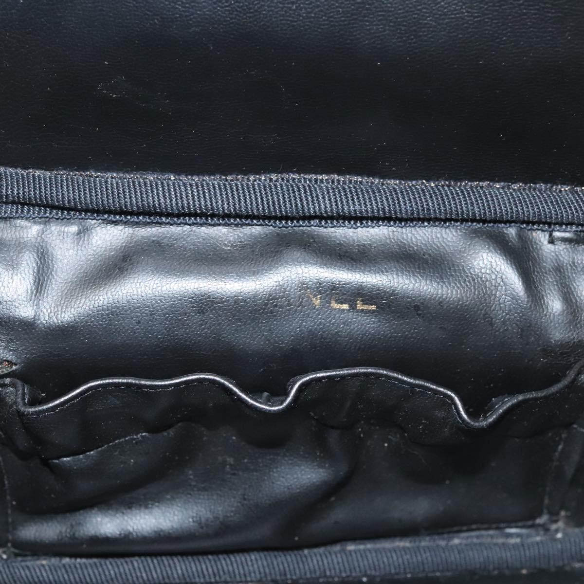 Chanel Vanity pouch Leather, BLACK, LEATHER, Handbag
