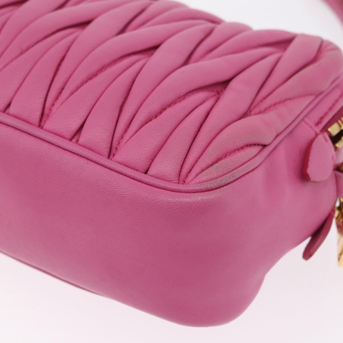 Miu Miu Tech Matelasse Leather, Pink, Leather, Crossbody Bag