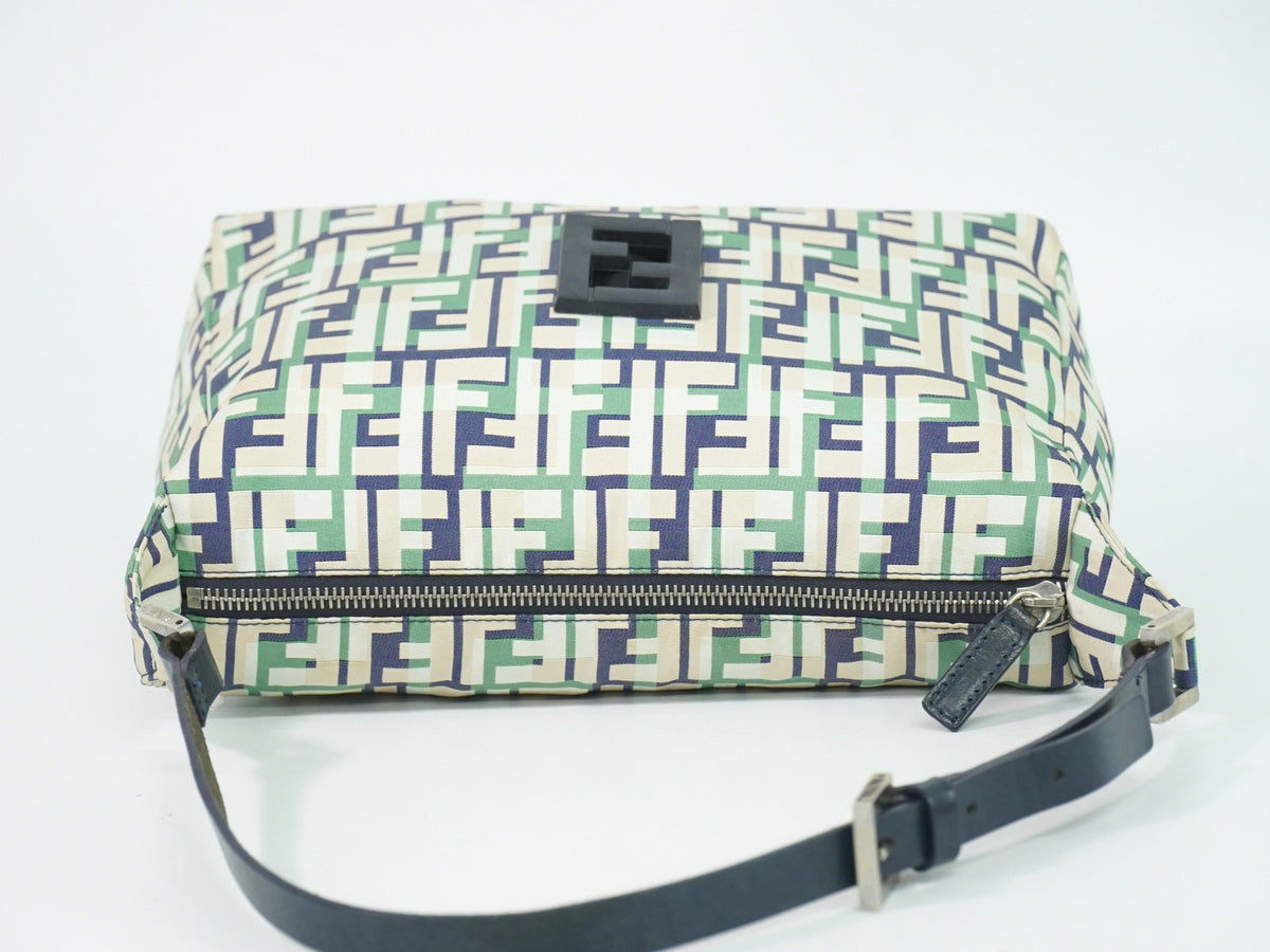 Fendi Mamma Baguette Zucca Jacquard Velvet, Multicolour, Canvas, Shoulder Bag