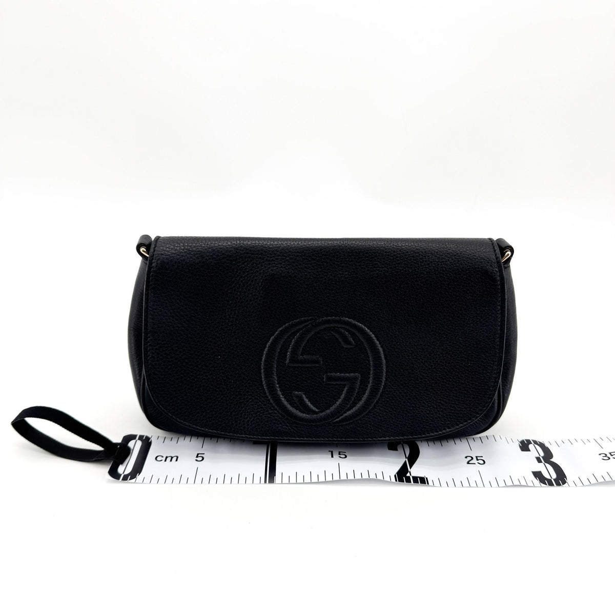 Gucci Soho Chain Leather, Black, Leather, Crossbody Bag