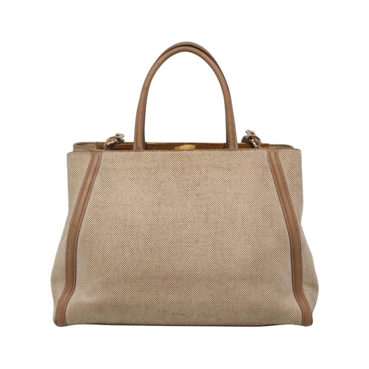 Fendi 2Jours Canvas, Beige, Canvas, Tote Bag