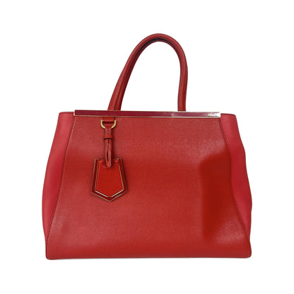 Fendi 2Jours Leather, Red, Leather, Handbag