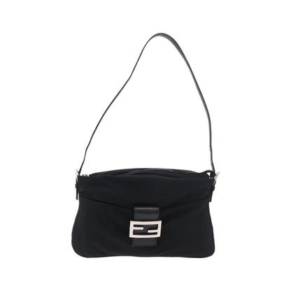 Fendi Baguette Canvas, Black, Nylon, Handbag