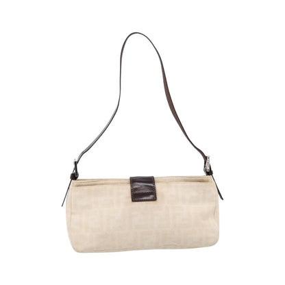 Fendi Baguette Pochette Zucca Canvas, Neutral, Canvas, Clutch
