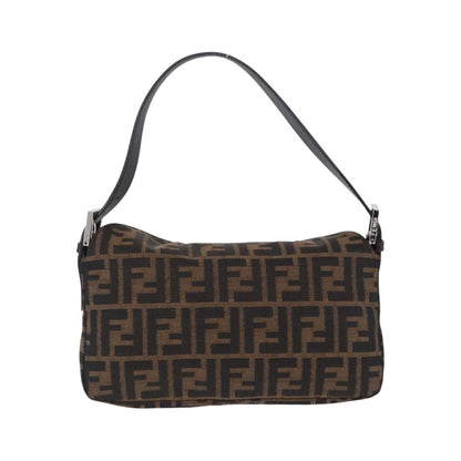 Fendi Baguette Pochette Zucca Canvas, Brown, Canvas, Clutch
