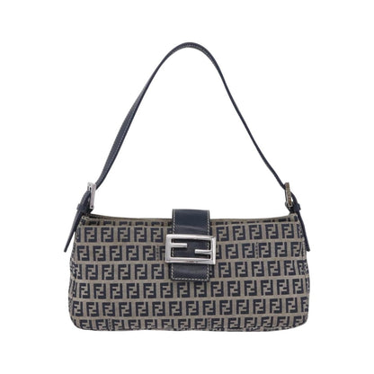 Fendi Baguette Zucca Canvas, Navy, Canvas, Handbag