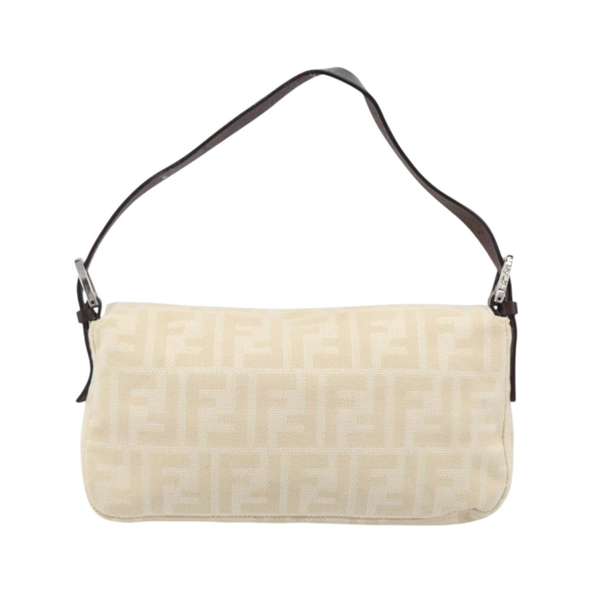 Fendi Baguette Zucca Canvas, Beige, Canvas, Handbag