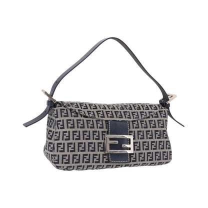Fendi Baguette Zucchino Canvas, Navy, Canvas, Handbag