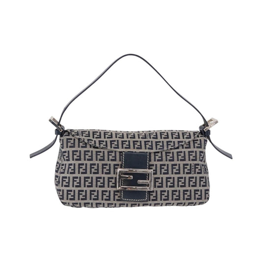 Fendi Baguette Zucchino Canvas, Navy, Canvas, Handbag