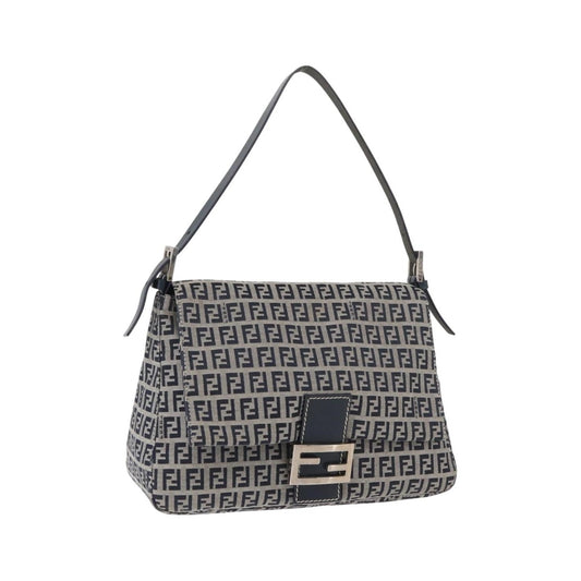 Fendi Baguette Zucchino Canvas, Navy, Canvas, Handbag