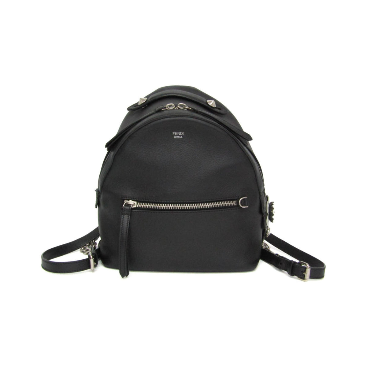 Fendi By The Way Leather with Crystals, Black, Leather, Backpack