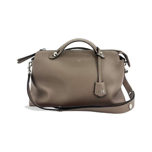 Fendi By The Way Satchel Calfskin, Beige, Leather, Handbag