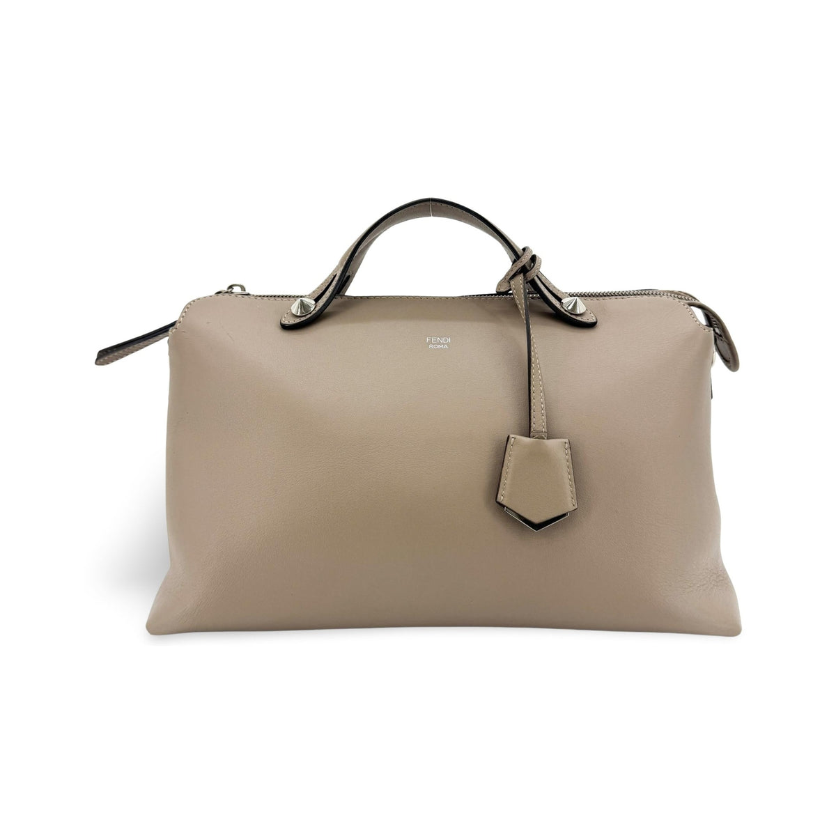 Fendi By The Way Satchel Calfskin, Beige, Leather, Handbag