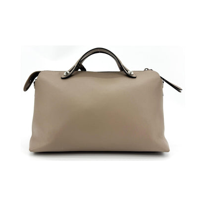 Fendi By The Way Satchel Calfskin, Beige, Leather, Handbag
